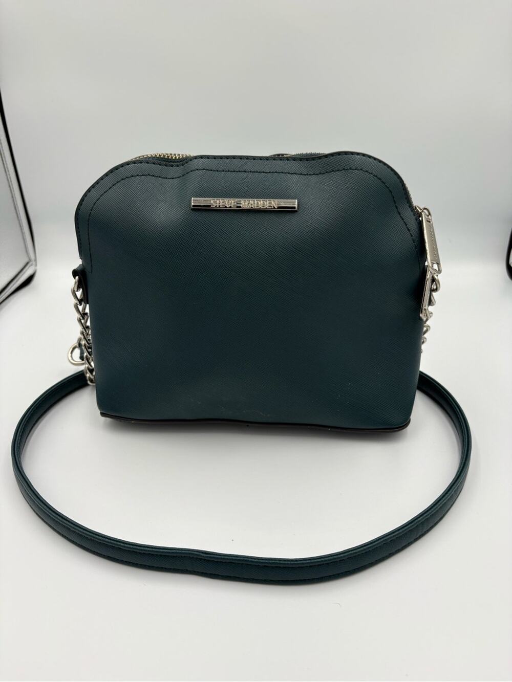Steve Madden Dark Teal Crossbody Bag with Chain Strap